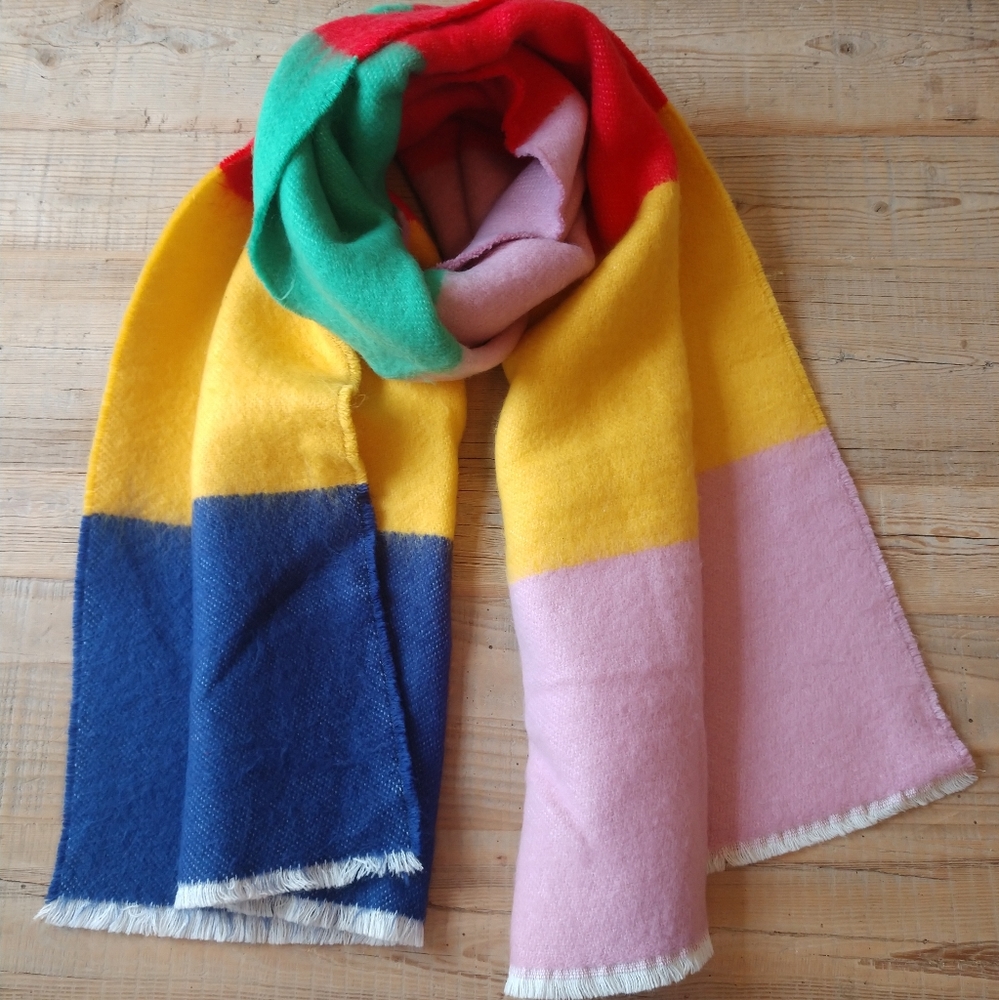 ASOS extra long and wide muti-colored scarf.